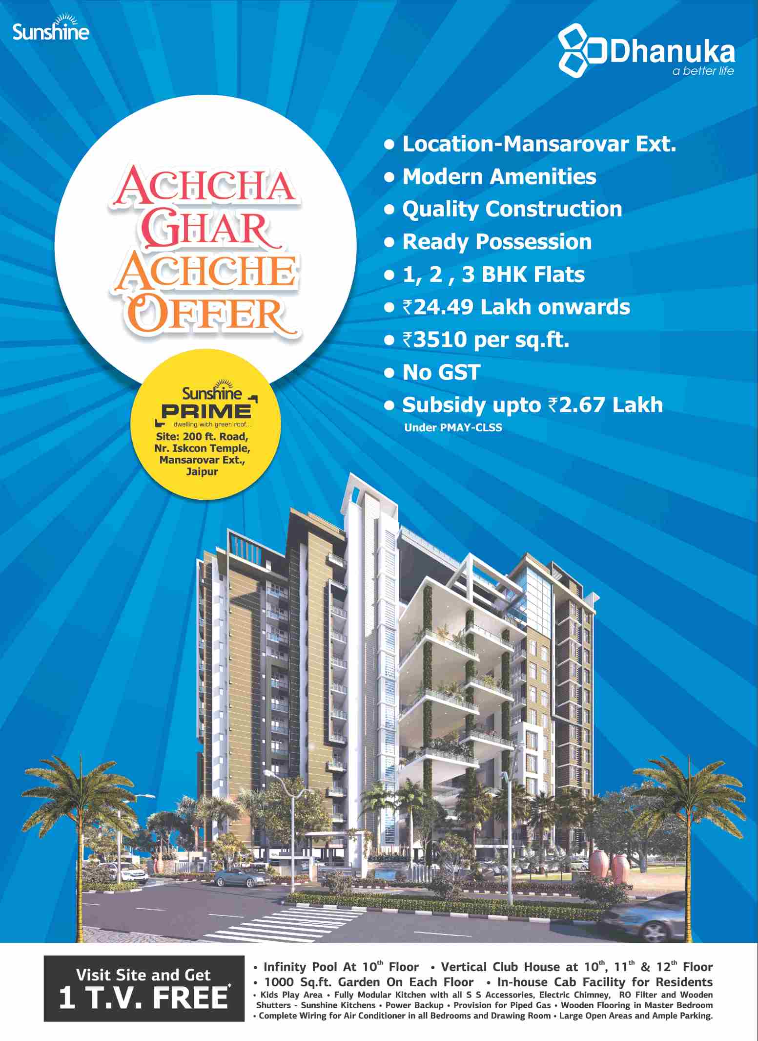 Experience world class amenities at Dhanuka Sunshine Prime in Jaipur Update